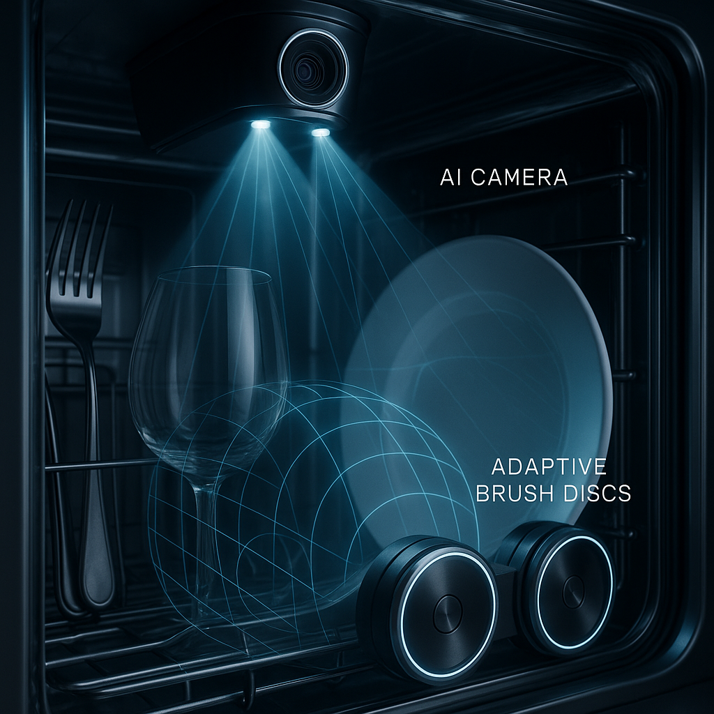 AI scan and 3D mapping inside the dishwasher